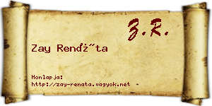 Zay Renáta névjegykártya